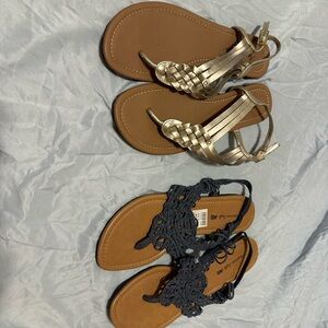 American Eagle Outfitters Gold and Black Flats